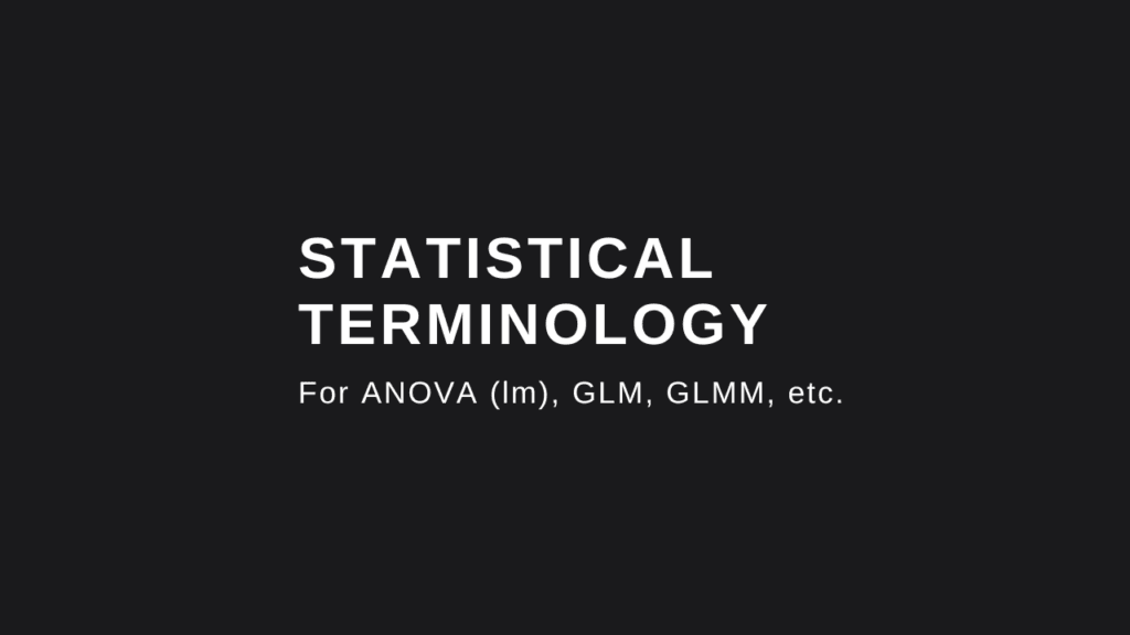 Statistical terminology